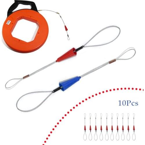 Cable 10PCS Cable Puller Wire Grips Quick Pulling Wire for Cable Fish Tape Reel Blue red cable harness