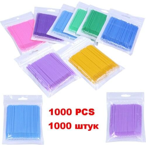 1000 PCS Disposable Makeup Cotton Swab Mini Individual lash Applicators Mascara Brushes Eyelash Extension Micro Brush make up