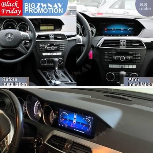 128G Carplay Android Radio Receiver For Benz C W204 2011 2012 2013 NTG 4.2 NTG4.5 Video Auto Audio Stereo Video Player Head Unit