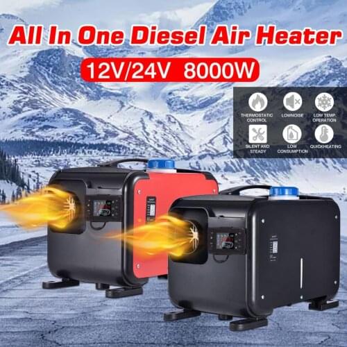 12V 24V Diesel Air Heater 1KW To 8KW Adjustable Black Car Heater Automatic Temperature Control Defroster For Webasto LCD Display