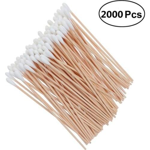 2000pcs Bamboo Cotton Buds Natural Wooden Ear Swab Makeup Buds Eco Friendly
