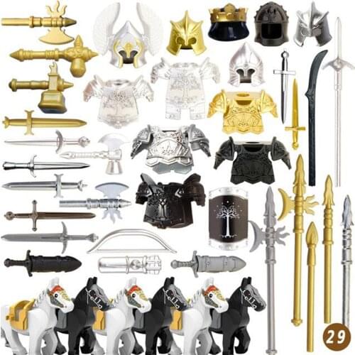 49Pcs/set Ancient Greek Ancient Roman Medieval Building Block Figure Weapon Armor Kit For Boys Gifts 2020 New Arrival