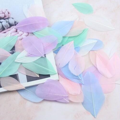 50pcs 4-8cm Goose Feather Natural Mix Color Plume For DIY Jewelry Craft Making Wedding Party Decor Accessories Wedding Decor