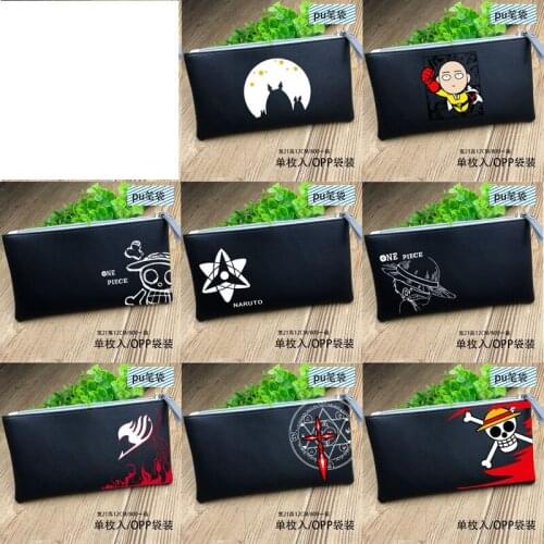 Anime Fairy Tail/Totoro/Tokyo Ghoul/Naruto PU Leather Wallet Men and Womens Pencil Case Bag