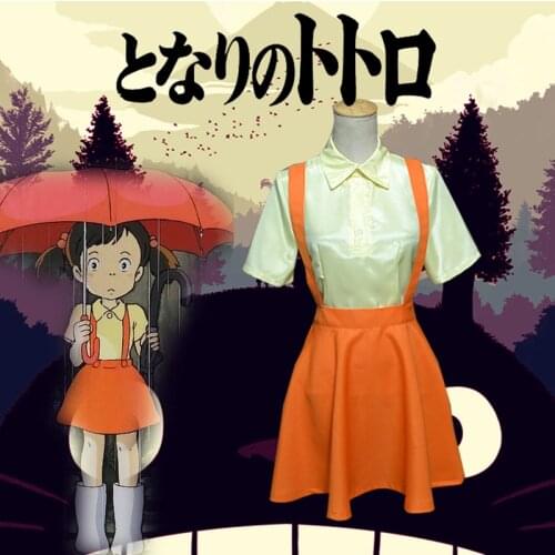 Anime Movie My Neighbor Totoro Cosplay Costume Sister Satsuki Kusakabe Dress Halloween Full set Custom Made