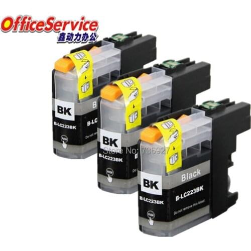 3 Black LC223 Compatible Ink Cartridge For Brother DCP-J4120DW DCP-J562DW MFC-J4420DW J5625DW J5720DW J480DW J680DW printer