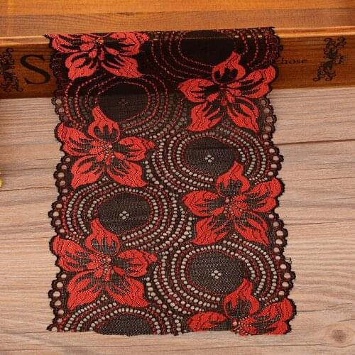 10Yds Elastic Trims Floral 18cm Wide Stretchy Lace Trim Ribbon Fabric Bra Underwear Dress Clothing Sewing Free Shipping