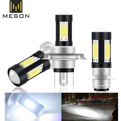 1PC Motorcycle Headlight H4 P15D BA20D COB Motorbike Hi/Low Bulb Lamps Conversion Kit 1200LM 6000KDC 12DCV White