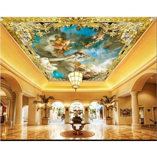 Custom ceiling wallpaper 3d ceiling murals wallpapers HD European pattern figure oil painting zenith mural wall papers