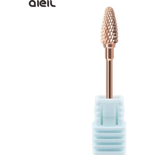 Rose Gold Coating Tungsten Carbide Rotary Burr Nail Drill Bits Electric Cutter For Manicure Machine Nail Accessories Drill Tool