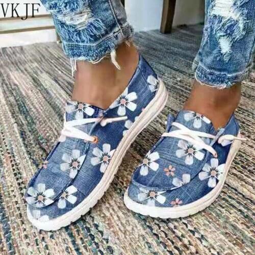 Women Sneakers Print Summer Canvas Female Vulcanize Shoes Flats Ladies Loafers Sports Shoes Slip on Trainers