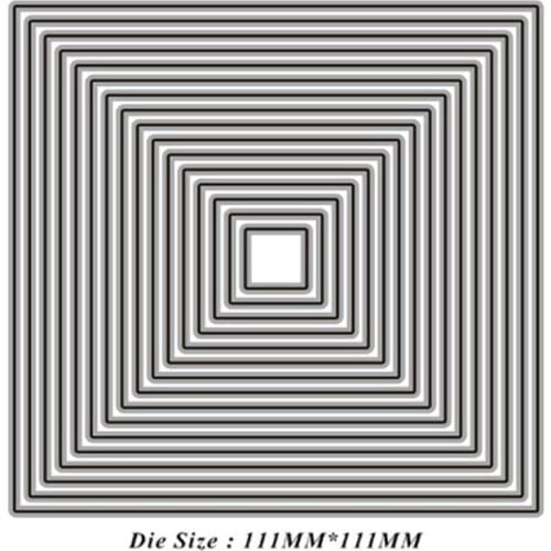 Square Border Frame Set Metal Cutting Dies for DIY Scrapbooking Photo Album Decorative Embossing Paper Card Crafts Die Cut