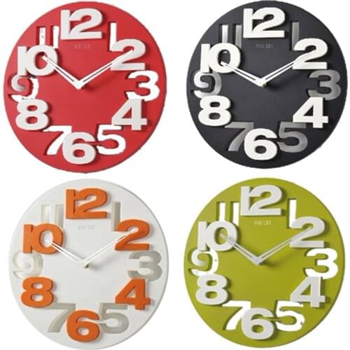 Black Wall Clock Large 3D Digital Watch Wall Clock Modern Novelty Hollow Digital Silent Wall Clock Creative Home Decor