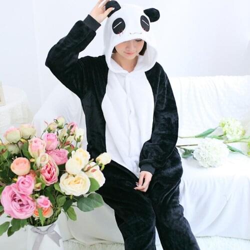 2020 New Anime Pajamas Kigurumi Panda Pijama Women Cartoon Sleepwear Jumpsuit for Adults Men Onesie Women Gowns Home Clothing