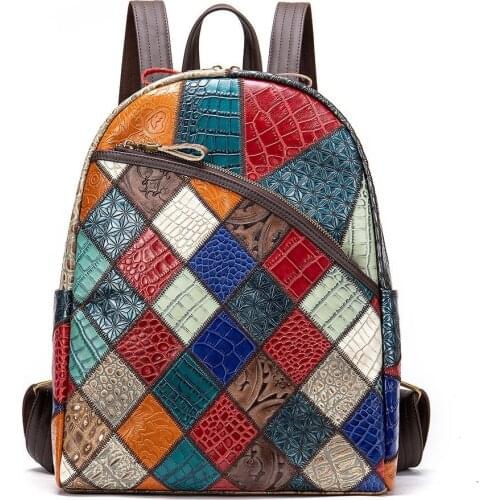 2021 new womens shoulder bag head layer cowhide womens backpack vintage handmade leather high-capacity backpack my melody bags
