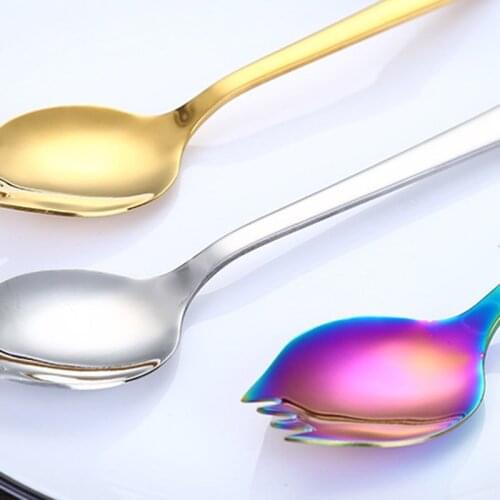 New Product Hot Sale 304 Stainless Steel Kitchen Accessories Western Food Dual Purpose Fork Spoon Noodle Spoon Dessert Spoon