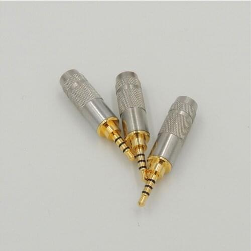 Gold Plated Straight 4 Pole 2.5mm Stereo TRRS repair Headphone Male Plug Jack metal Audio Connector