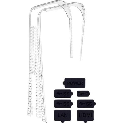 Transparent Game Console Protector Case Set Portable Lightweight Cover Protective Dustproof Silicone Plug for PS5 PlayStation