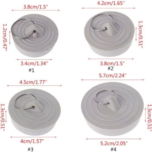 Rubber Sink Drain Stopper Plug With Hanging Ring For Bathtub Kitchen Bathroom