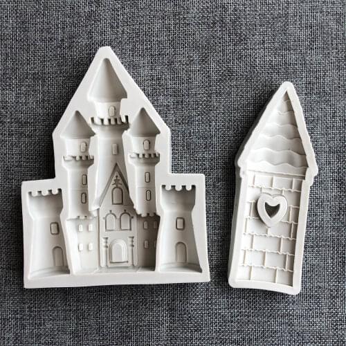 Castle silicone mold DIY fondant cake chocolate decoration, epoxy resin/scented candle/gypsum home decoration jewelry accessorie