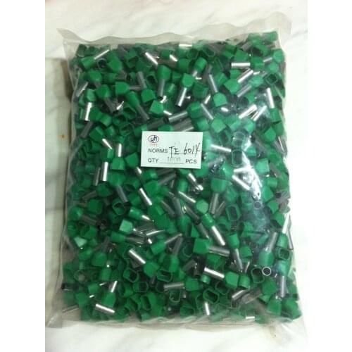 TE6014 Twin Dual Entry Wire Bootlace Ferrules 2 X 6.0mm2, 14.0mm Pin Length For 2 X 10 AWG