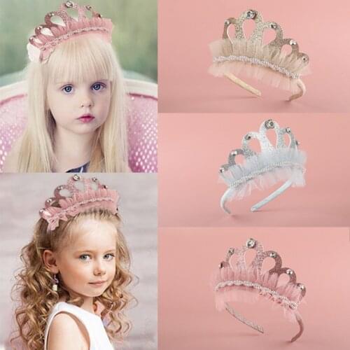 1Pcs New Rhinestone Glittering Crown Headband Girls Hair Band Head Hair Accessories Princess Tiara Headband Kids Headwear Party
