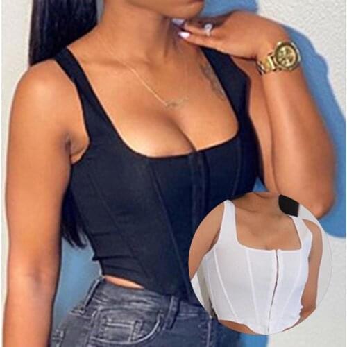 Tanks Top Shoulder Strap Sleeveless Women Solid Color Slim Vest for Dating