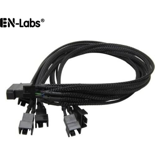 Sleeved PWM Fan Extension Power Splitter Cable,Connector 4 Pin Molex / SATA to 3 4 5 6 4Pin Fan Spliter 4 Motherboard PWM Header