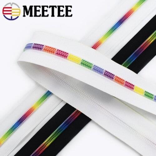 2Meters 5# Colored Tooth Nylon Zipper Black White Cloth Code Loading Zippers for Sewing DIY Home Textile Bag Accessories
