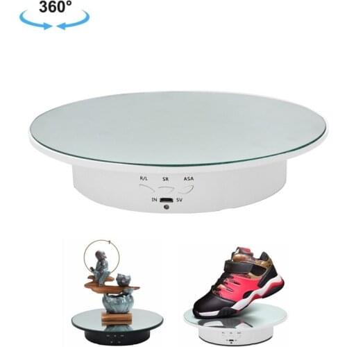 20cm USB Electric Rotating Turntable Display Stand Video Shooting Props Turntable for Photography, Load: 8kg