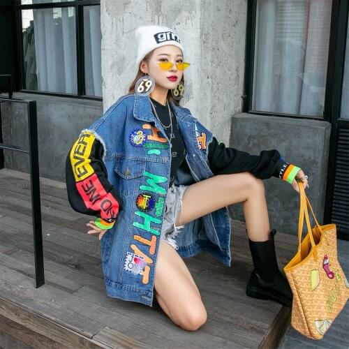 2020 Jacket Denim 2020 Fashion Loose Real Shot For Men And Women Free Shipping Spring/autumn Splicing Cool