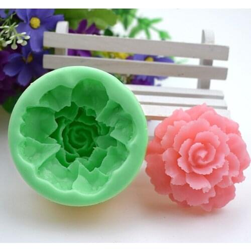 3D Flower Carnations Soap Mold Candle Molds Flower Cake Decoration Candle Clay Fimo Silicone Moulds Kitchen Baking Moulds