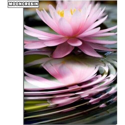 5D Diy Diamond Embroidery Flower Diamond Painting Cross Stitch Lotus Paint With Diamonds Mosaic Rhinestone Needlework Decor Home