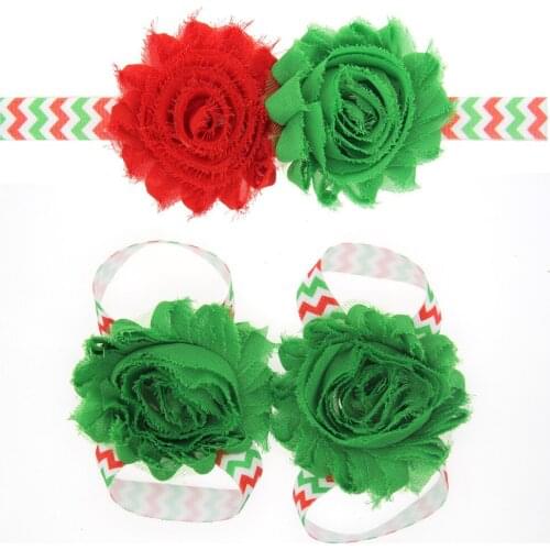 Christmas costume accessories, holiday baby head flower and foot flower suit wholesale, headband and footband