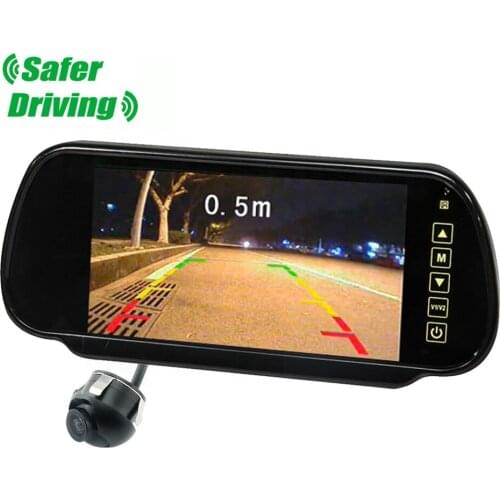Car mirror monitor 7 inch and 360 degree panoramic reverse car camera camera rear view car camera system