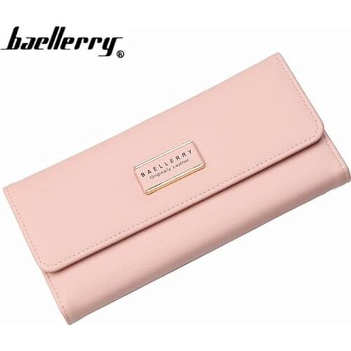 Baellerry Womens Long Design Coin Wallet Fashion Leather Women Wallets Zipper Phone Purses Female Clutch Coin Pocket Money