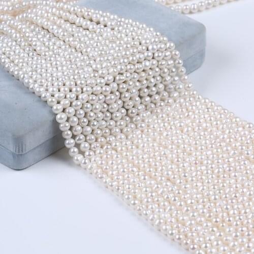 Wholesale Price Raw Material Cultured Freshwater Pearl Strand Near Round Shape String For DIY Making