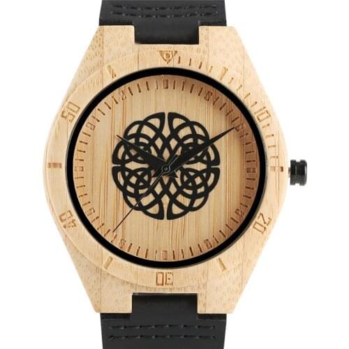 Bamboo Nature Wrist Watch Genuine Leather Band Strap Men Women Creative Quartz Luxury Analog Casual Simple Watches Gift Item