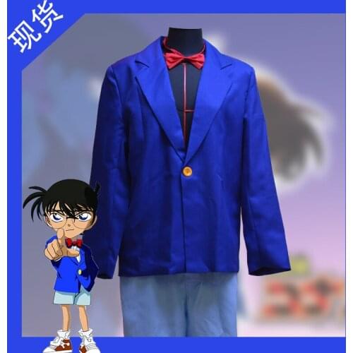 Detective Conan Case Closed Anime cartoon cosplay Edogawa Konan cos Unisex Uniform Set costume coat+pants+tie