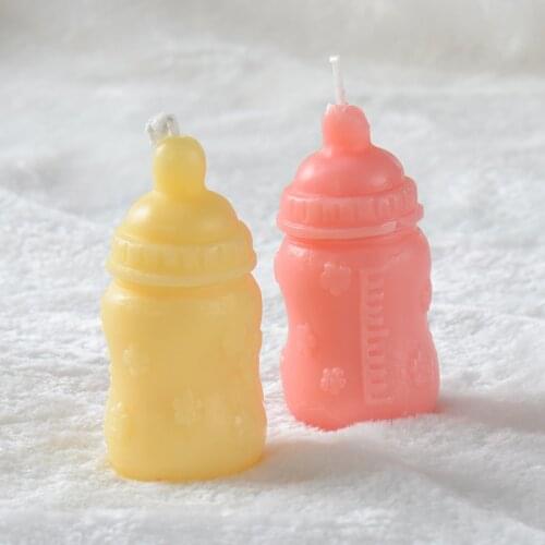 Cylinder Candle Molds Babys Bottle Shaped Silicone Resin Moulds