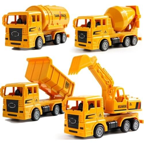 Kids Construction Car Model Toys for Children Mini Construction Auto Truck Excavator Mud Tanker Set Infant Early Learning Toy