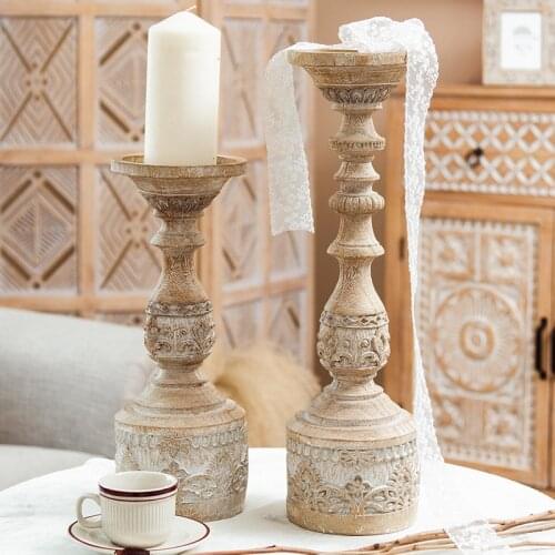 European Style Retro Carved Candle Holder Ornament Decoration Romantic Wedding Props Candlelight Dinner Home Hotel Desktop