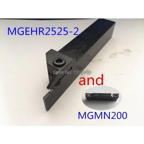 1PCS MGEHR2525-2 External Grooving Turning Lathe Tool Holder and 1PCS MGMN200 LDA Carbide Grooving Inserts