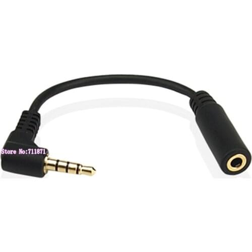 4 section Right Angle 3.5mm Mobile phone headset audio cable 3.5mm Male to Female four Parts contact point Audio Line 3.5mm