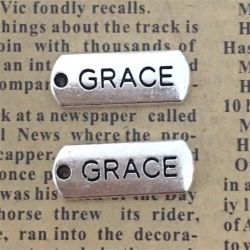 Grace Quotes Charm Pendants Jewelry Making Finding DIY Bracelet Necklace Earring Accessories Handmade 5pcs