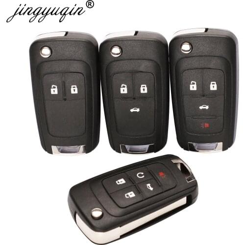 Jingyuqin 10pcs/lot 2/3/5 Buttons Remote Case Fob Cover Flip Folding Key Shell For Chevrolet Lova Sail Aveo Cruze Malibu Replace