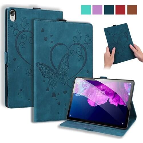 Emboss Butterfly Leather Flip Cover for Lenovo P11 Case TB-J606F/L Wallet Tablet Funda for Lenovo Tab P11 P11 Pro Case TB-J706F