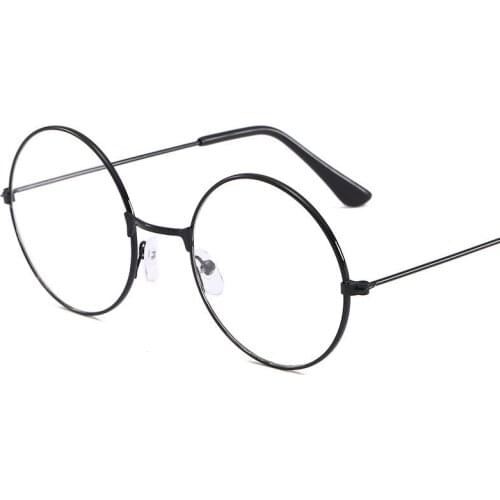 Metal Round Glasses Frame Men and Women Eyeglasses Frame Metal Flat Mirror Spectacles