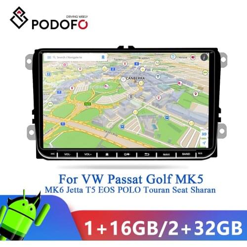 Podofo Android 2Din Car MP5 Multimedia Video Player GPS Car Radio Auto Radio Stereo 8''Audio car Radio GPS Car Multimedia player