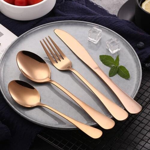 2020 Multi-Colors Rainbow Cutlery Set Dinnerware Set Black Cutlery Kit Fork Knife Stainless Steel Silverware Home Tableware Set